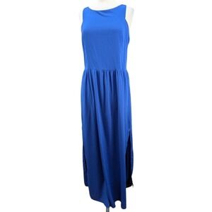 Vince‎ Camuto Women's Size 14 Royal Blue Sleeveless Pleated Long Maxi Gown Dress